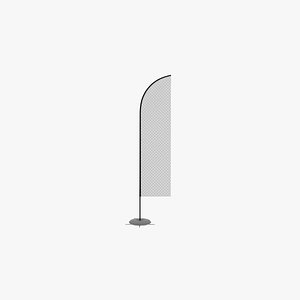 3D model promo flag feather