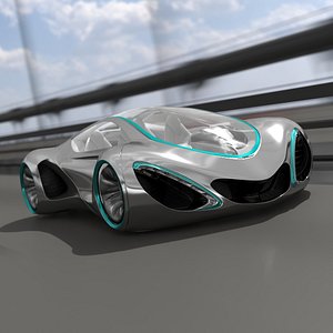 Futuristic S-Class Concept Vehicle Silver 3D model