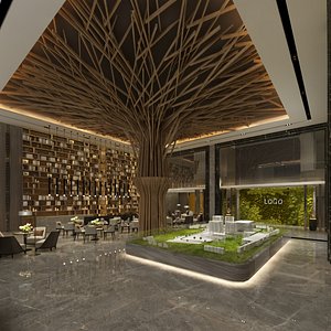 Hotel Lounge Hall 3D model