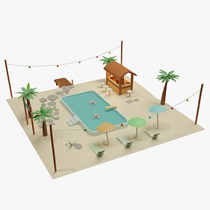 3D Summer Pool Pack model