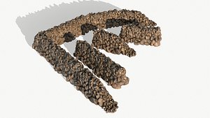 modular stone wall 3D