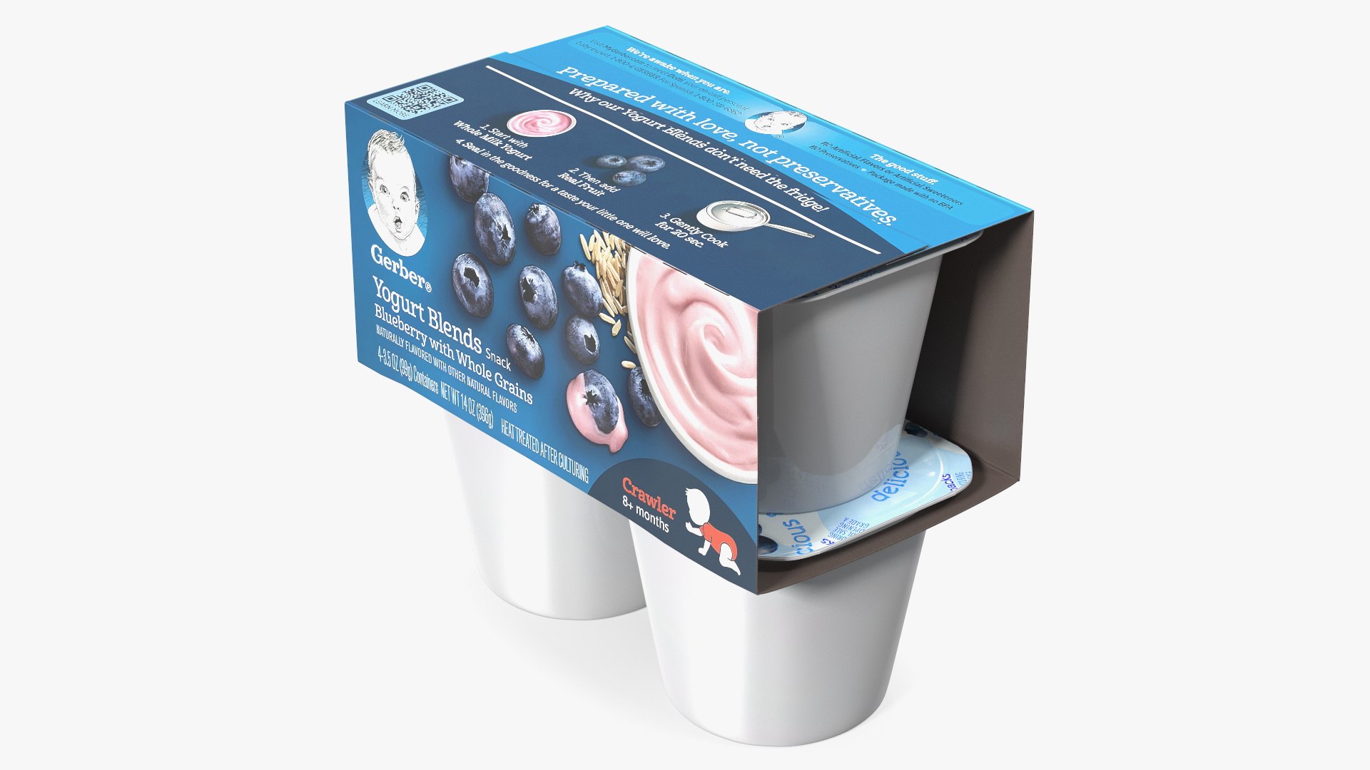 Blueberry Gerber Yogurt Pack 3D model preview