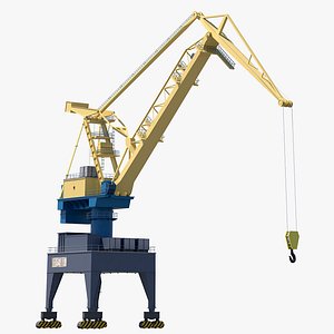 3D Portal Crane Heavy Industrial Port Equipment model