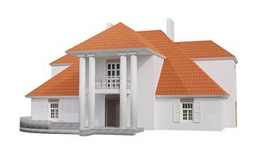Country background mansion 19-20 century low-poly Low-poly model