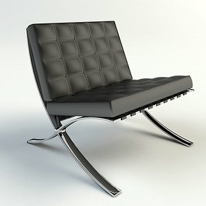 3d model of barcelona lounge chair