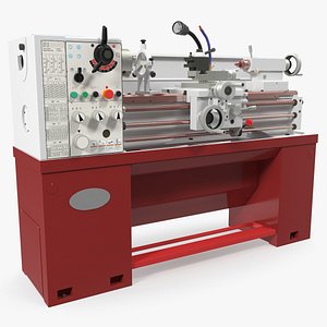 heavy duty lathe machine 3D model