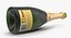 3D champagne bottle krug opened model
