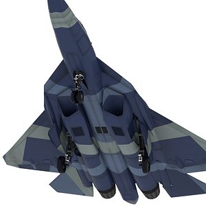 sukhoi pakfa fighter 3D model