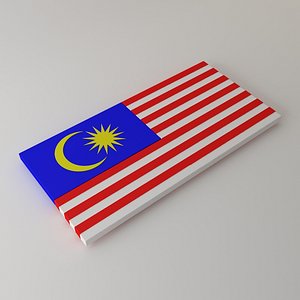 3d malaysian flag model