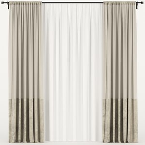 3D curtains velvet beige