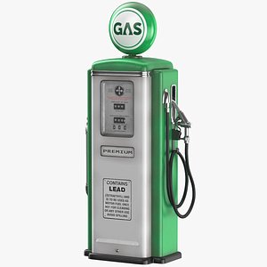 Detailed Retro Gas Pump Green