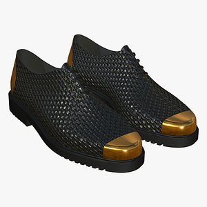 Realistic Black Leather Lace Up New Design 3D model