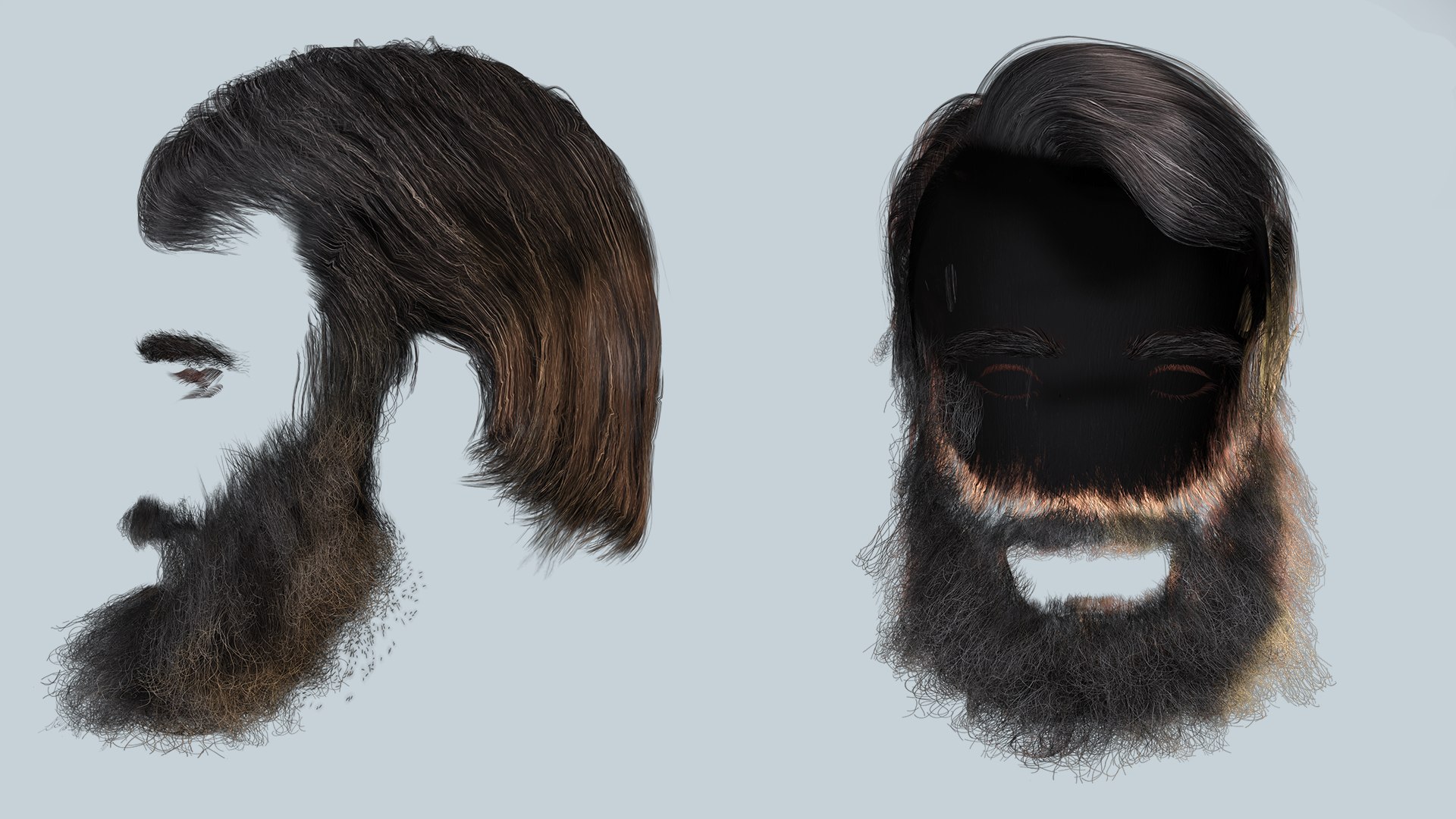 Thick Beard With Classic Hair - Game-Ready Asset Model - TurboSquid 2395995