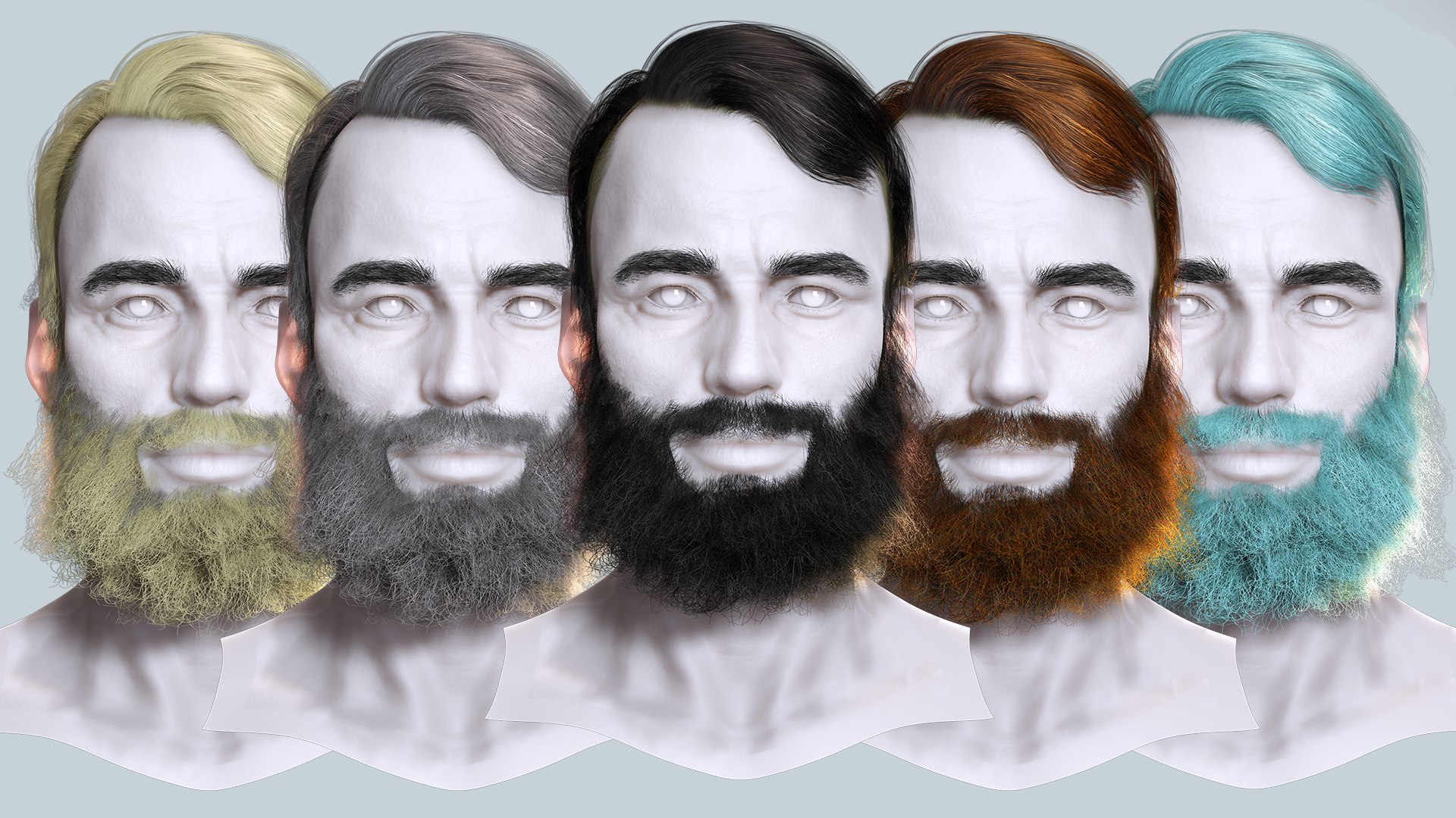 Thick Beard With Classic Hair - Game-Ready Asset Model - TurboSquid 2395995
