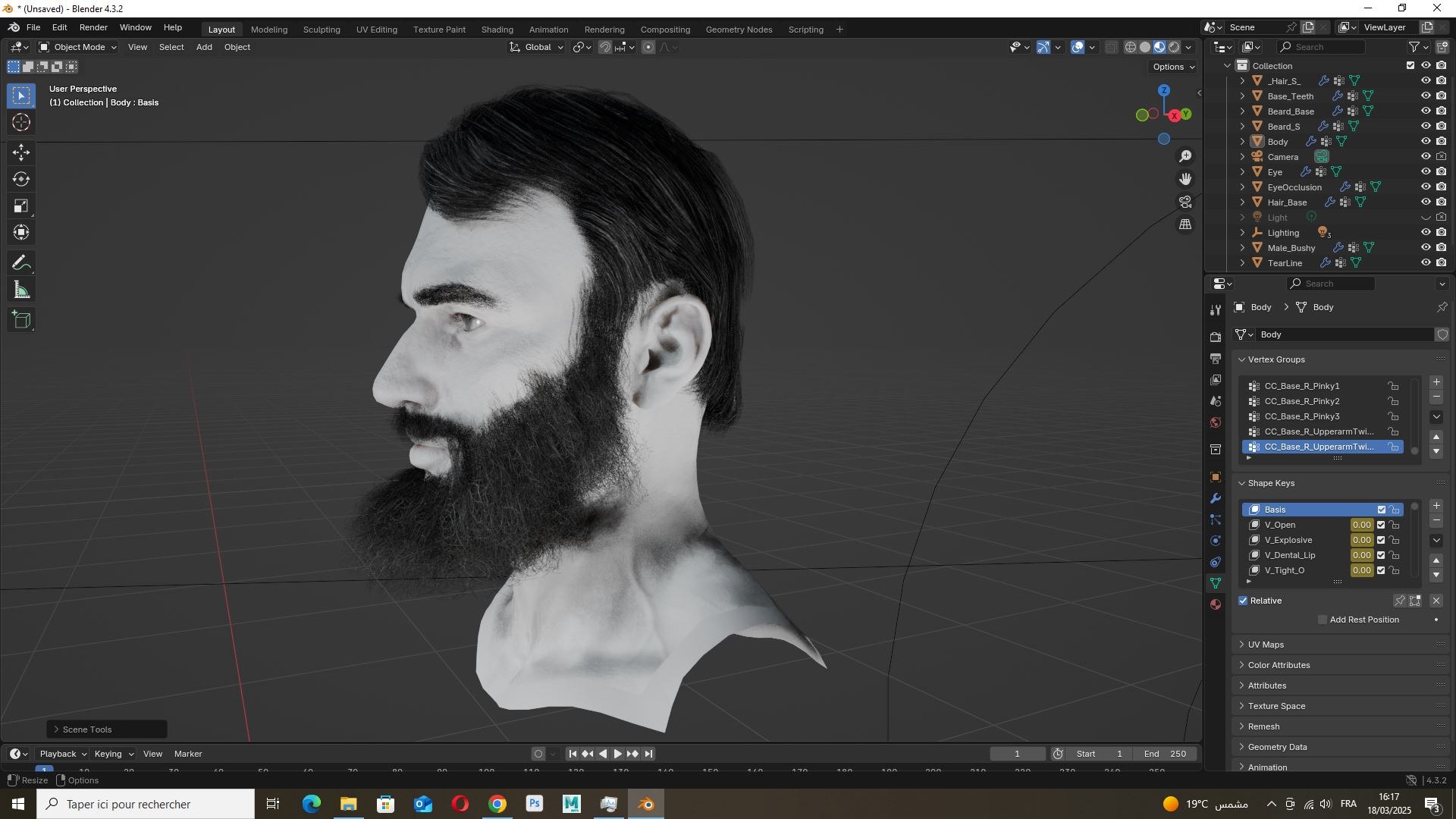 Thick Beard With Classic Hair - Game-Ready Asset Model - TurboSquid 2395995