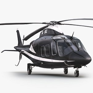 3d agusta helicopter interior model