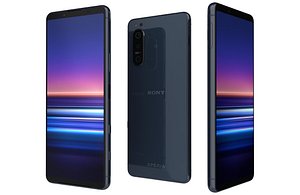 Sony Xperia 5 II Blue Low Poly 3D model
