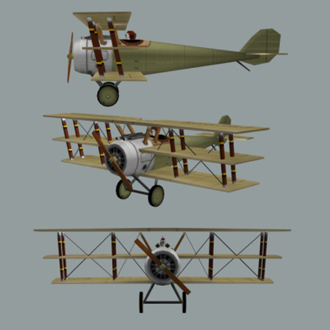 3d model triplane sopwith ww1