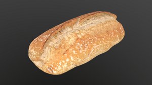 3D Bread Roll AR VR PBR  Lowpoly with game ready 3d Model