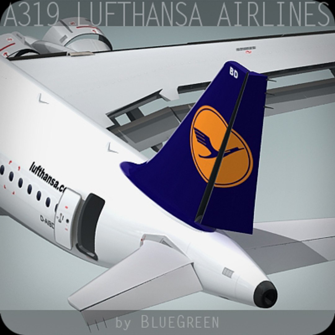 A319 Lufthansa 3d Model