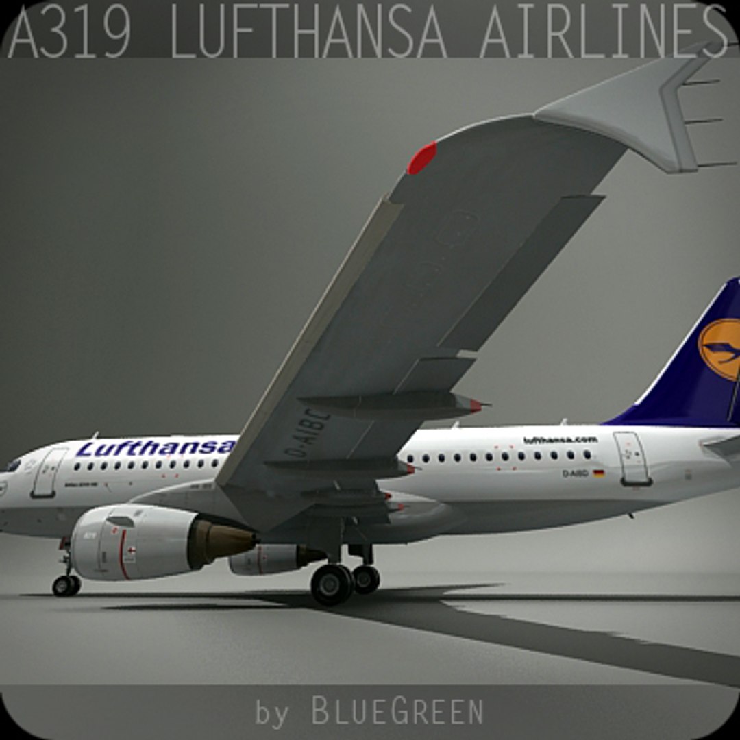 A319 Lufthansa 3d Model