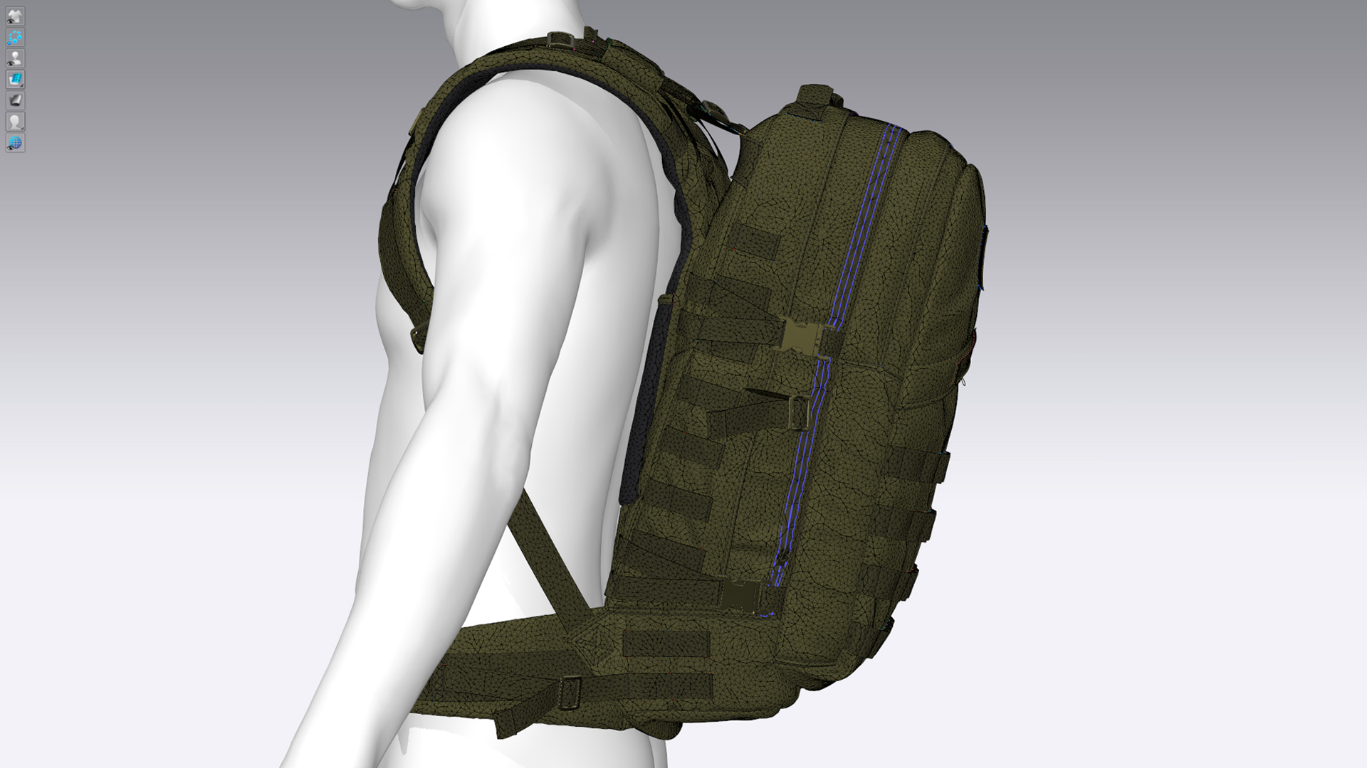 3D Tactical backpack Marvelous Designer TurboSquid 1719719