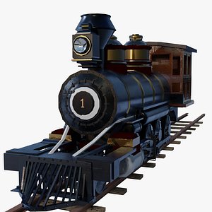 train steam rigged 3d obj