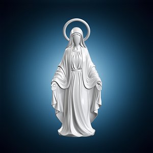 Virgin Mary Statue 3D Print Model