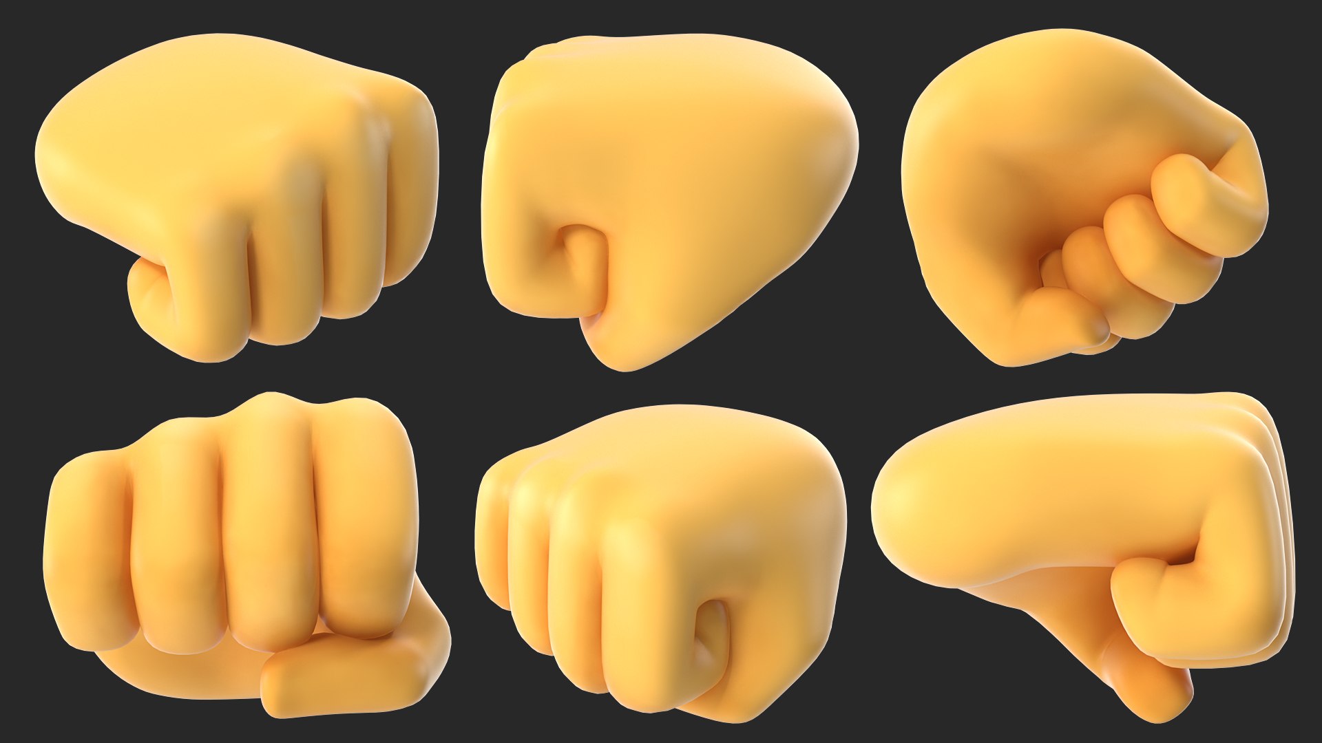 Oncoming Fist Emoji 3D model preview