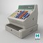 Caja registradora electrónica retro PBR de baja poligonización