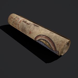 February Manuscript Scroll 3D