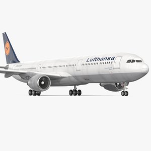 3D model Lufthansa Airbus A330-300 Rigged