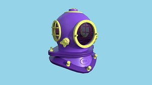 3D Diving Helmet 10 - Purple Cartoon - Character Design Fashion