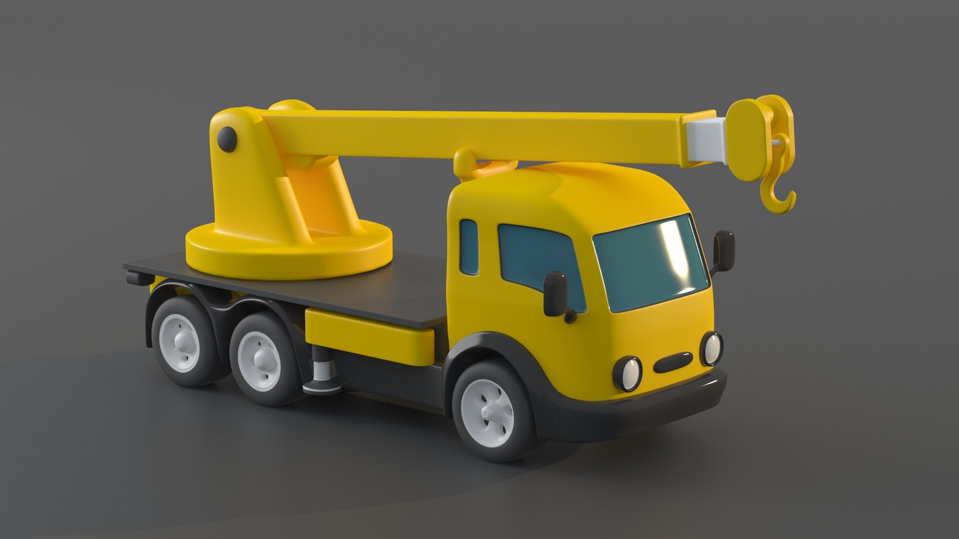 3D Cartoon Toy Truck Crane Model - TurboSquid 1461243