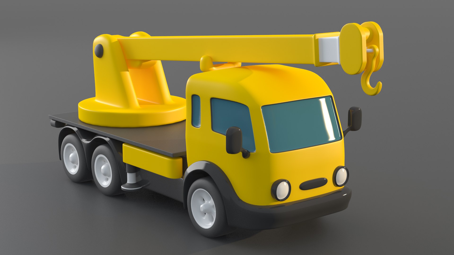 3D Cartoon Toy Truck Crane Model - TurboSquid 1461243