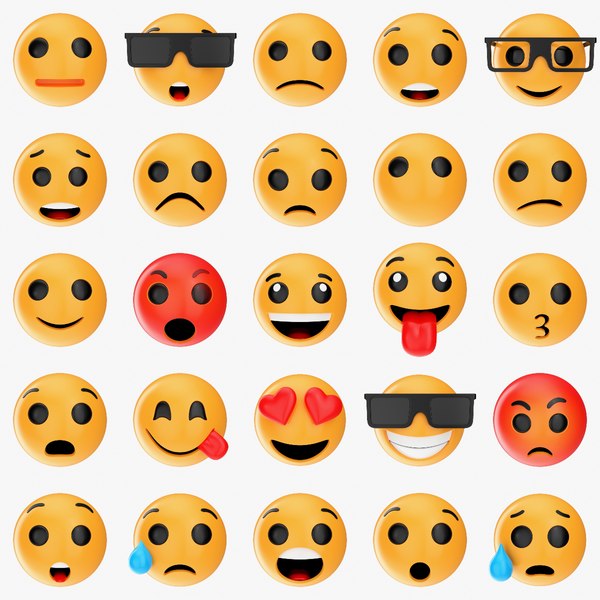 Emoji pack V3 051-075 3D model