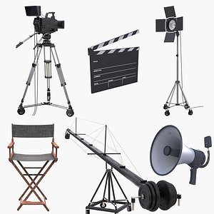 movie directors camera light 3D model