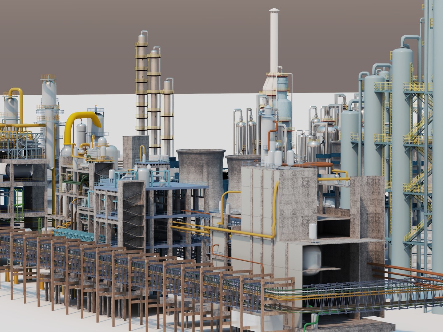 Industrial Oil Refinery Chemical Plant Asset Pack 3D Model - TurboSquid ...