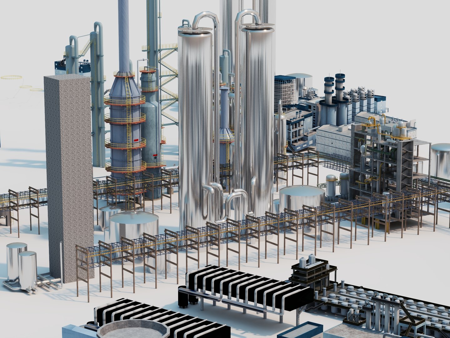 Industrial Oil Refinery Chemical Plant Asset Pack 3D Model - TurboSquid ...