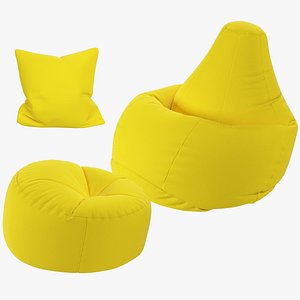 3D model Bean Bag Chairs and Pillows Collection V4