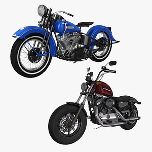 3D Harley-Davidson Panhead 1948 and Sportster Forty-Eight Collection model