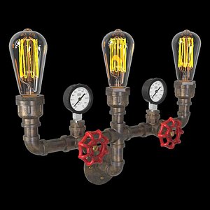 3D model industrial metal wall light