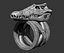3D Printable Crocodile Skull Ring