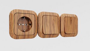 electric switches eu socket 3D