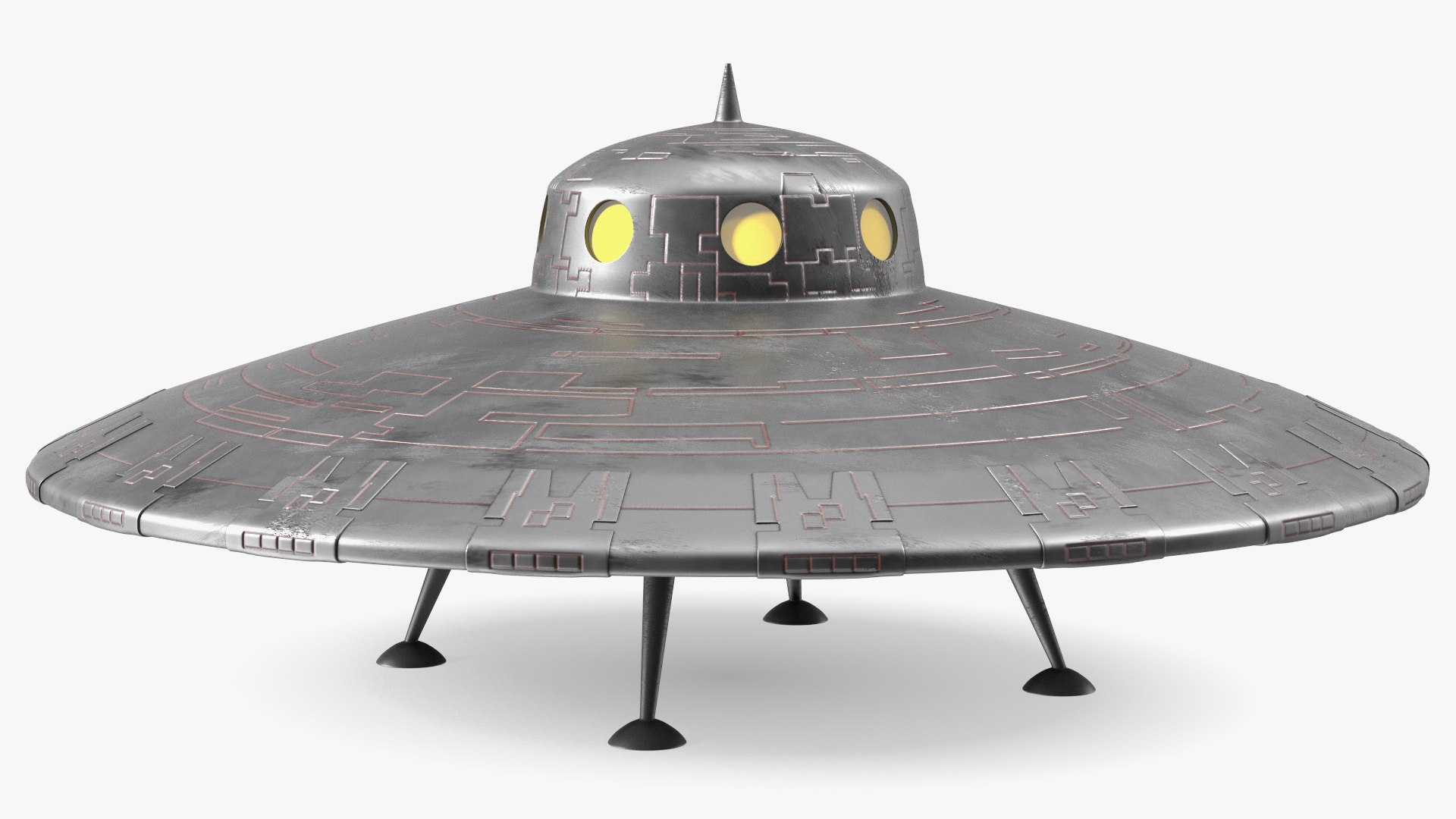 Dirt UFO Ship Stand 3D model preview