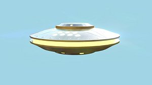 Spaceship UFO A2 - Silver - Alien SciFi Vehicle 3D model