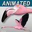 3d realistic flying pink flamingo model