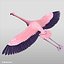 3d realistic flying pink flamingo model