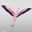 3d realistic flying pink flamingo model