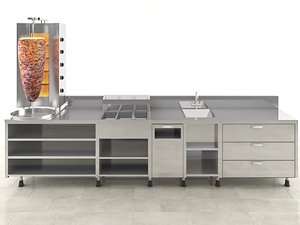 3D model meat doner kitchen